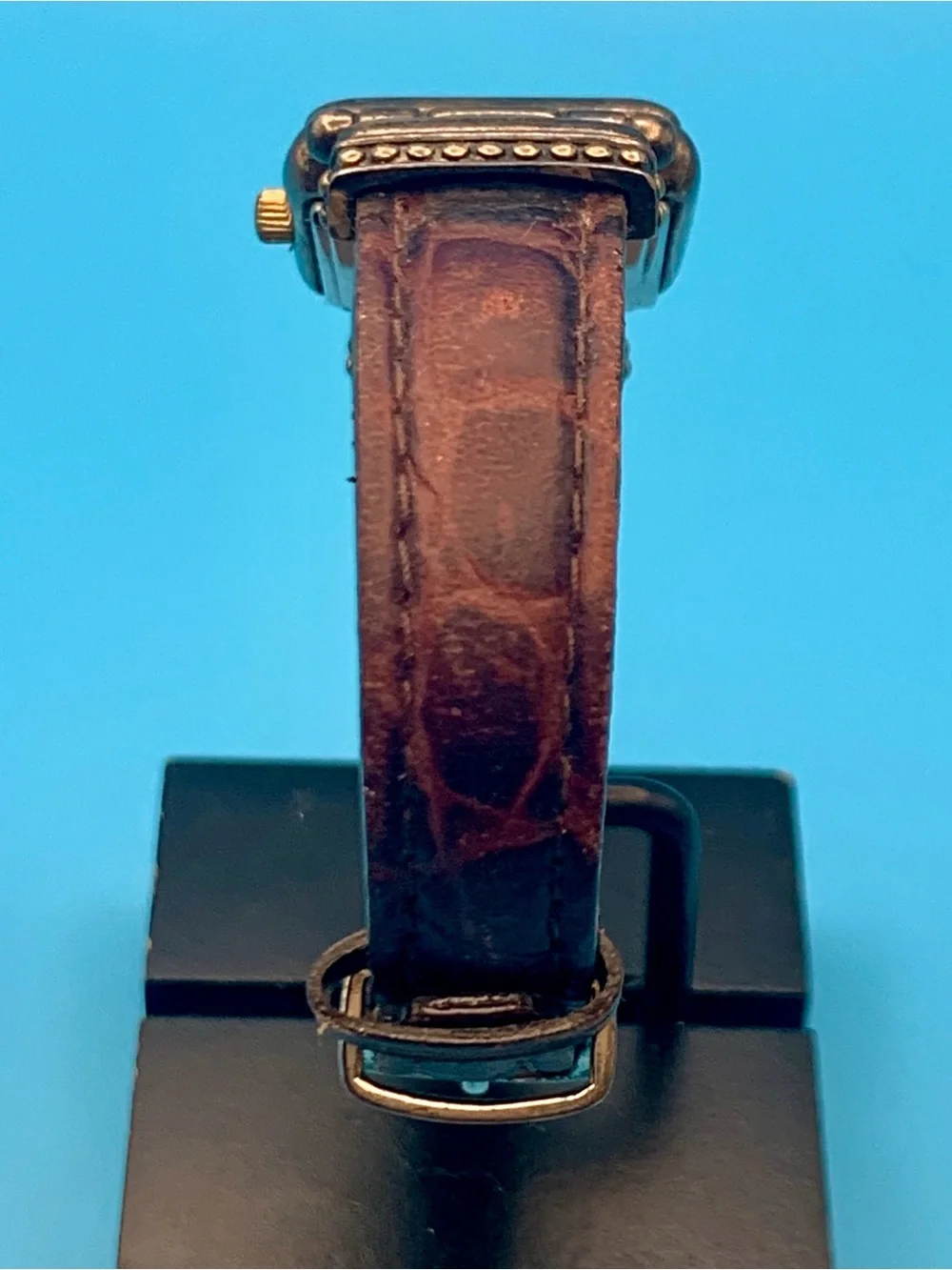 ECCLISSI 22490 Women’s Vntg Watch Sterling Silver Blue Turquoise Works New Batt